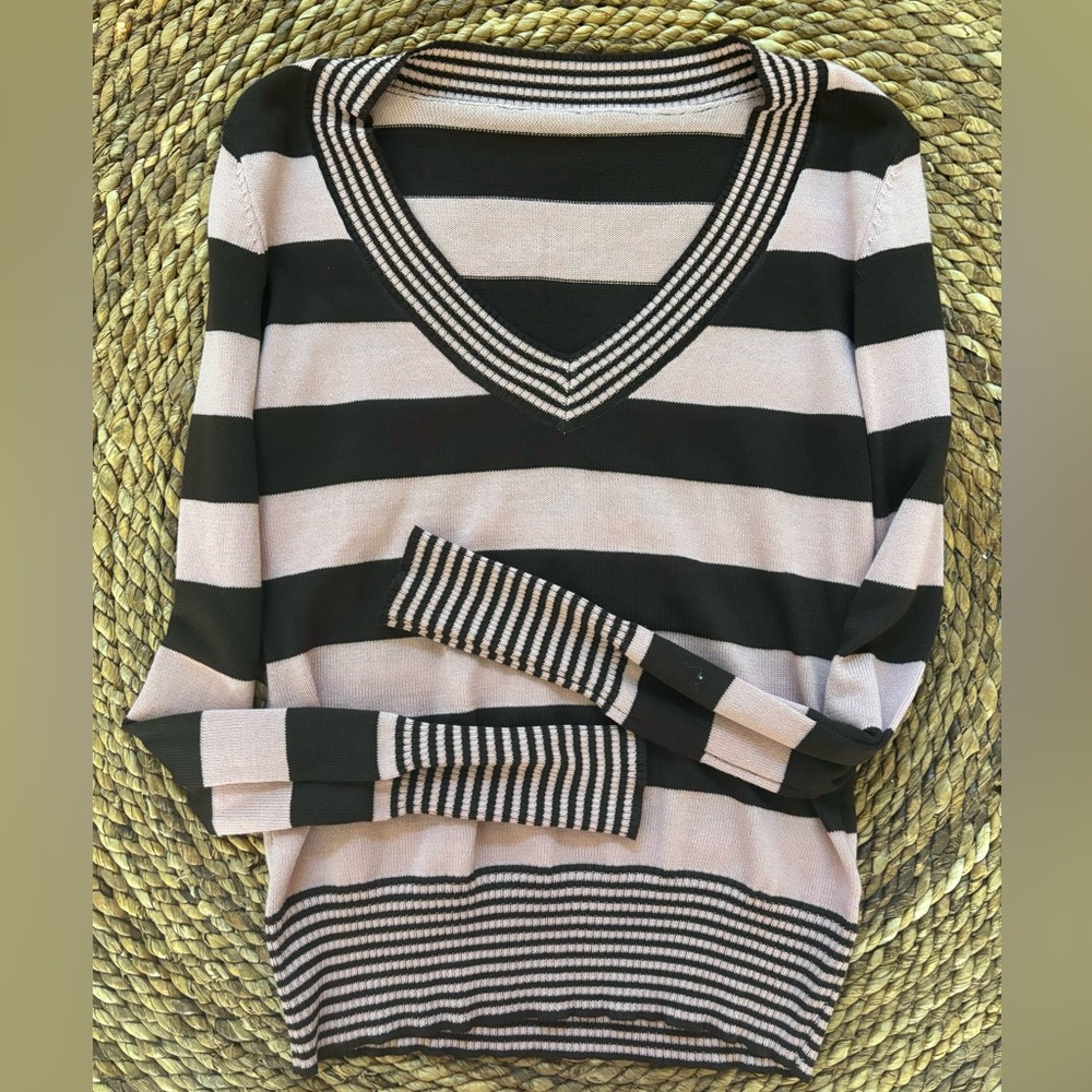 Stripe V-Neck Sweater